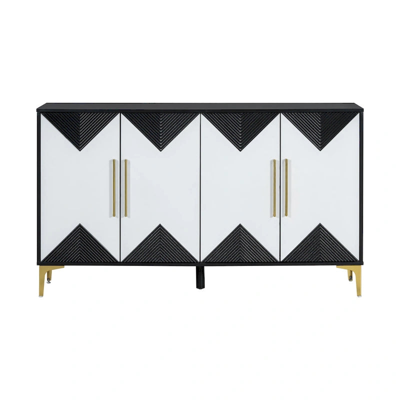 4-Door Sideboard Cabinet with Adjustable Shelves, 60 inch