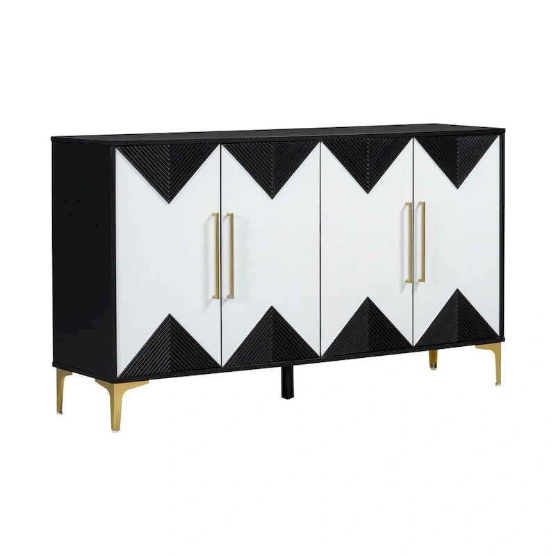 4-Door Sideboard Cabinet with Adjustable Shelves, 60 inch