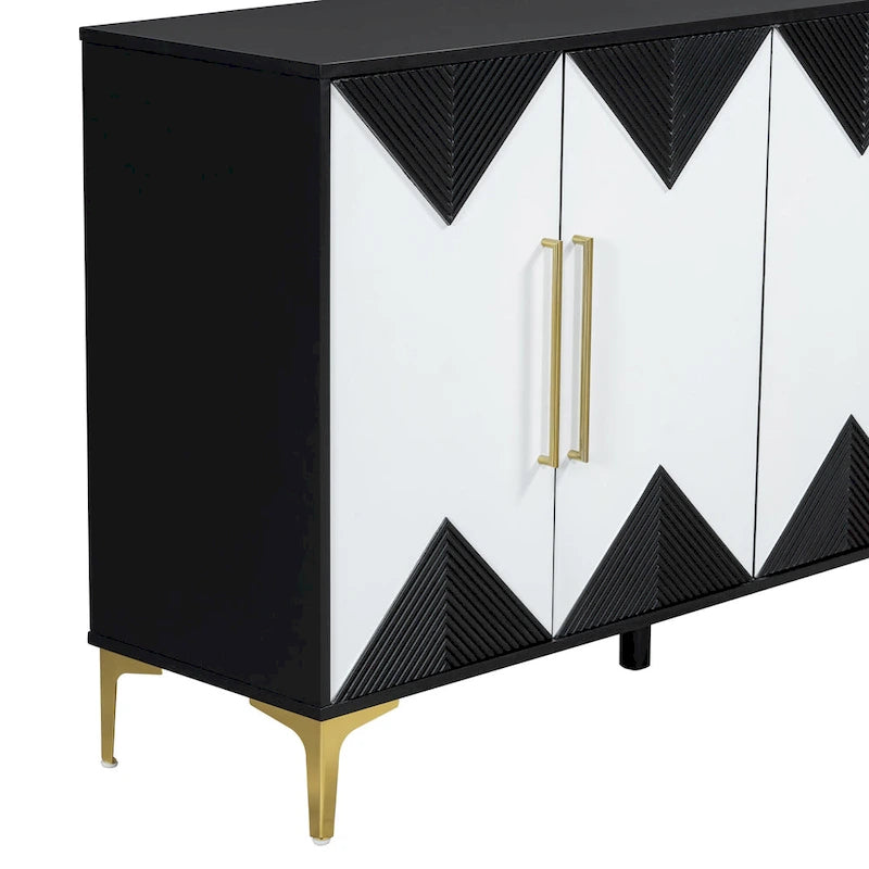 4-Door Sideboard Cabinet with Adjustable Shelves, 60 inch