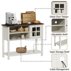 Coffee Bar Cabinet with Glass Door and Adjustable Shelf - 13.8D x 39.3W x 31.5H