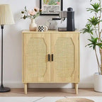 Kitchen Sideboard Storage Cabinet with Rattan Doors