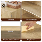 Kitchen Sideboard Storage Cabinet with Rattan Doors