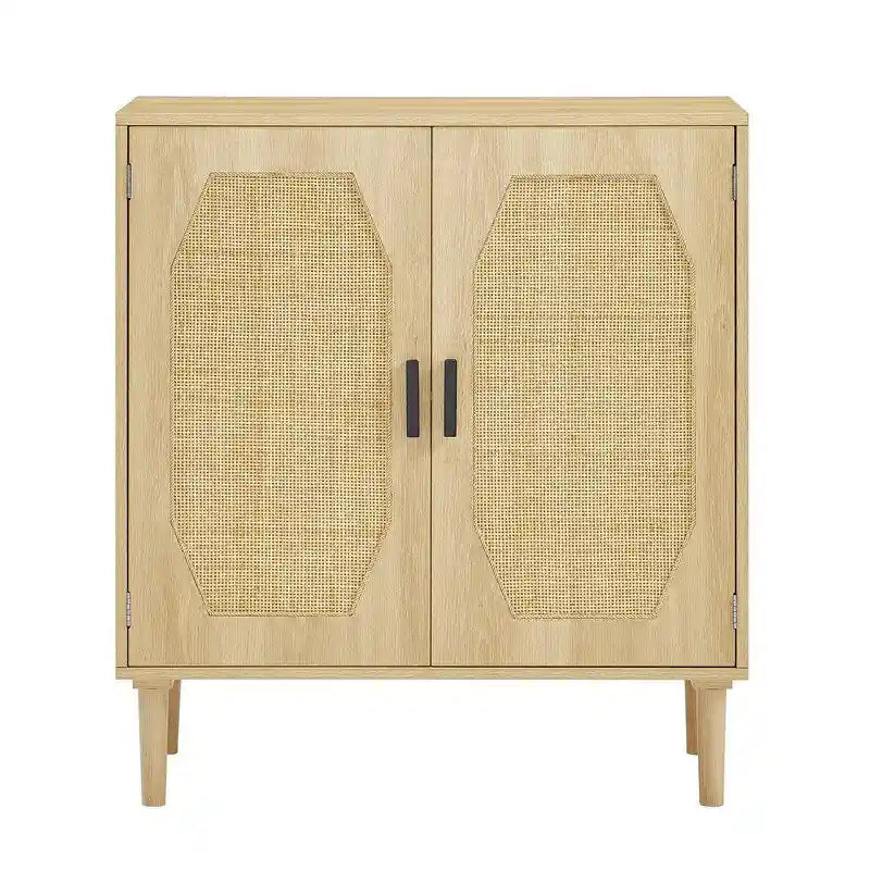 Kitchen Sideboard Storage Cabinet with Rattan Doors