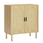 Kitchen Sideboard Storage Cabinet with Rattan Doors