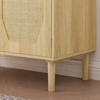 Kitchen Sideboard Storage Cabinet with Rattan Doors