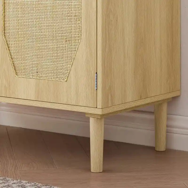 Kitchen Sideboard Storage Cabinet with Rattan Doors