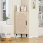 Corner cabinet ,Rattan door,Freestanding Corner Tables For Small Spaces,Corner Shelf Stand For Living Room,Kitchen,Bathroom
