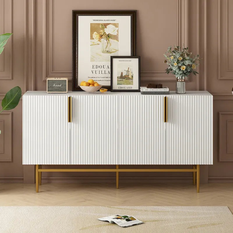 4-Door Sideboard with Gold Metal Handles
