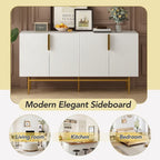 4-Door Sideboard with Gold Metal Handles