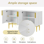 4-Door Sideboard with Gold Metal Handles