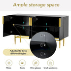 4-Door Sideboard with Gold Metal Handles