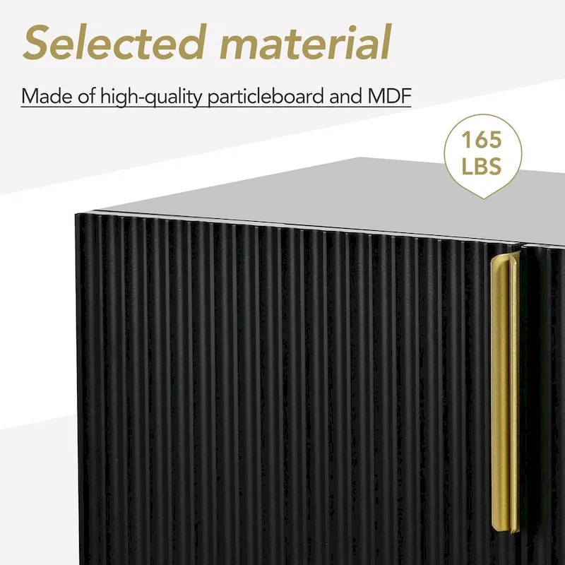 4-Door Sideboard with Gold Metal Handles