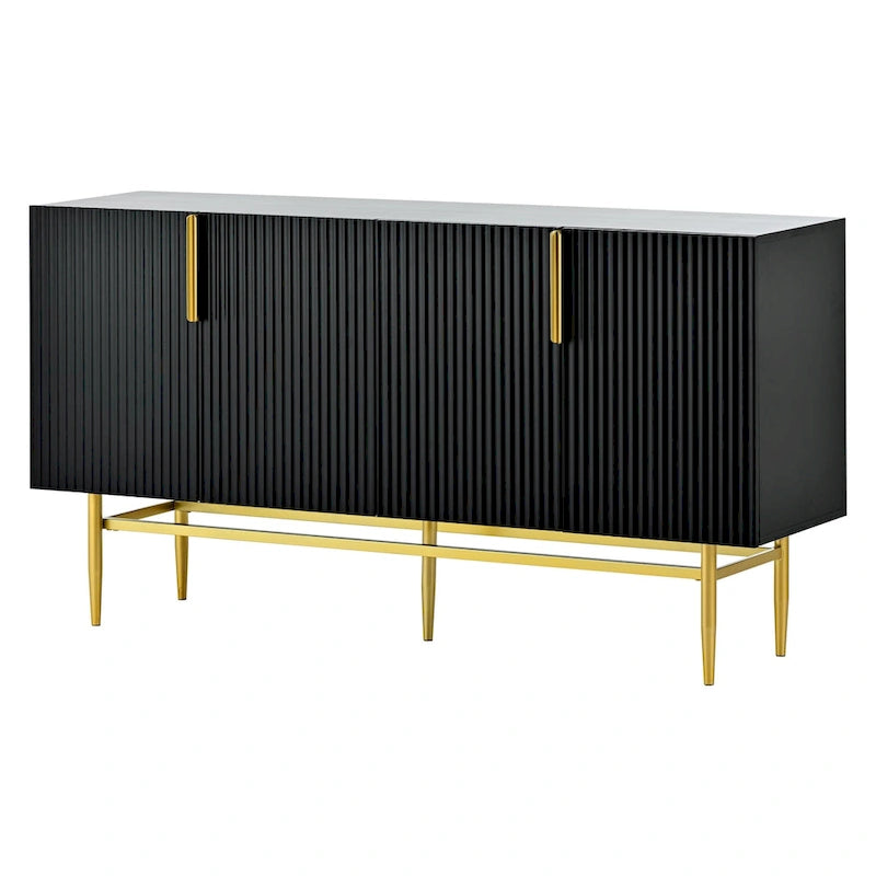 4-Door Sideboard with Gold Metal Handles