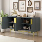 4-Door Sideboard with Gold Metal Handles