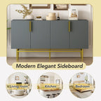 4-Door Sideboard with Gold Metal Handles