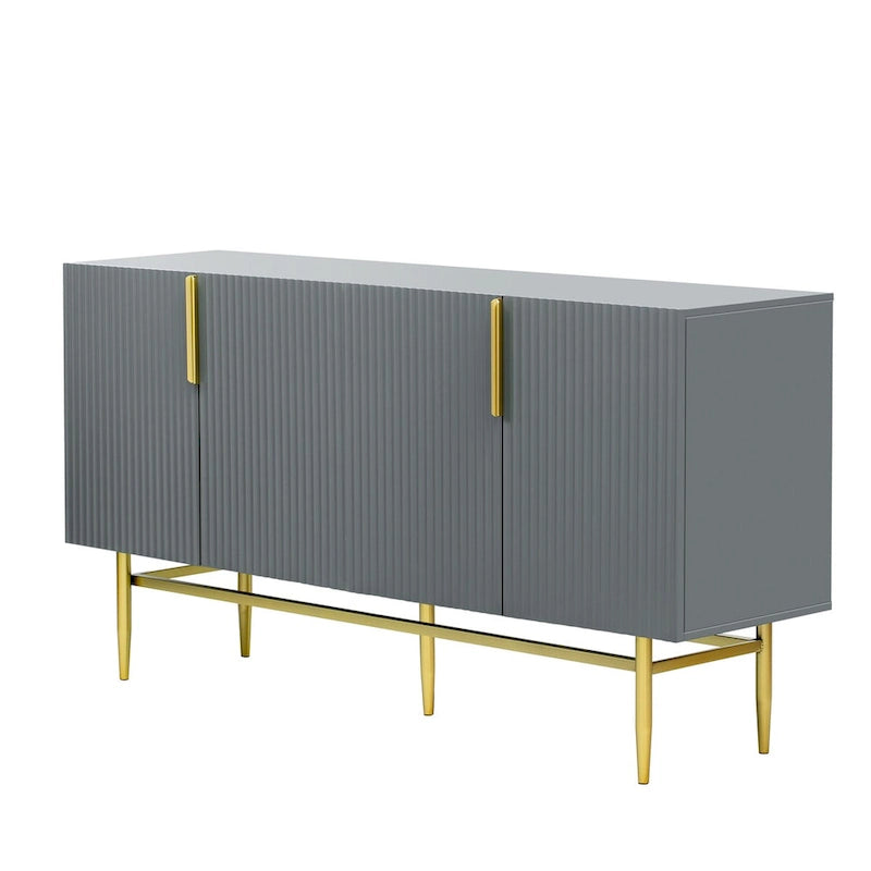 4-Door Sideboard with Gold Metal Handles