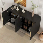 Fluted Sideboard Buffet Cabinet with Adjustable Shelves