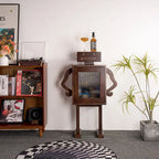 Wooden Storage Cabinet with Wine Rack