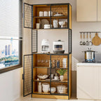 72" Kitchen Pantry Cabinet with Mesh Doors and Shelves