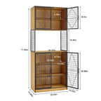72" Kitchen Pantry Cabinet with Mesh Doors and Shelves