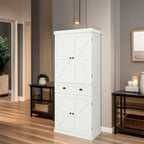 White Four-Door One-Drawer Storage Cabinet