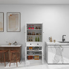 White Four-Door One-Drawer Storage Cabinet