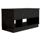Storage Bench with Lower Shelf and Two Drawers – Light Oak Finish