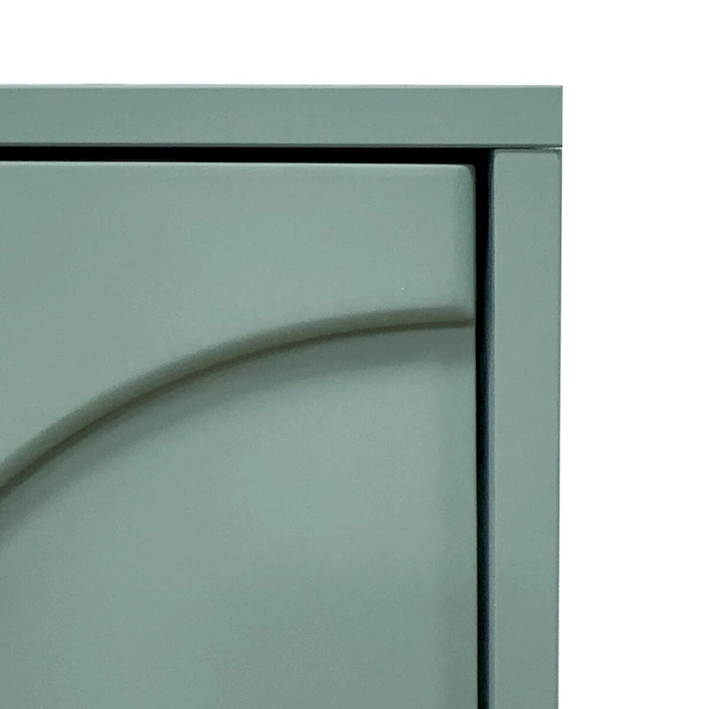Mint Green Sideboard Buffet Cabinet with 4 Glass Doors