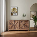 4-Door Sideboard Cabinet with Open Shelves