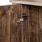 4-Door Sideboard Cabinet with Open Shelves