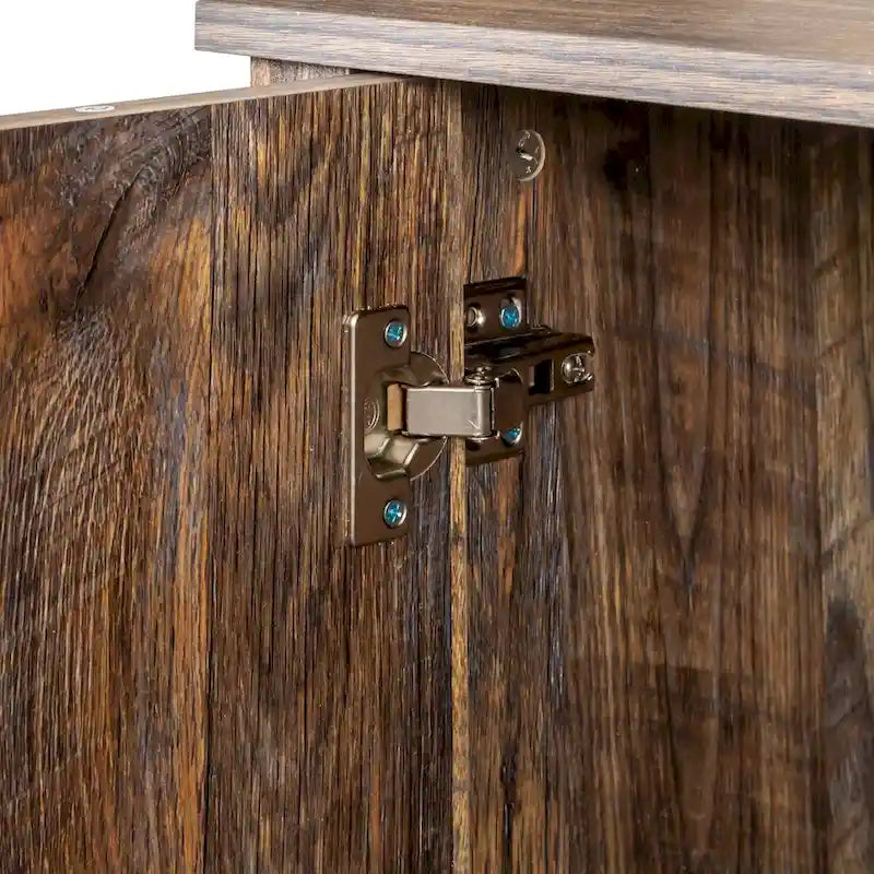 4-Door Sideboard Cabinet with Open Shelves