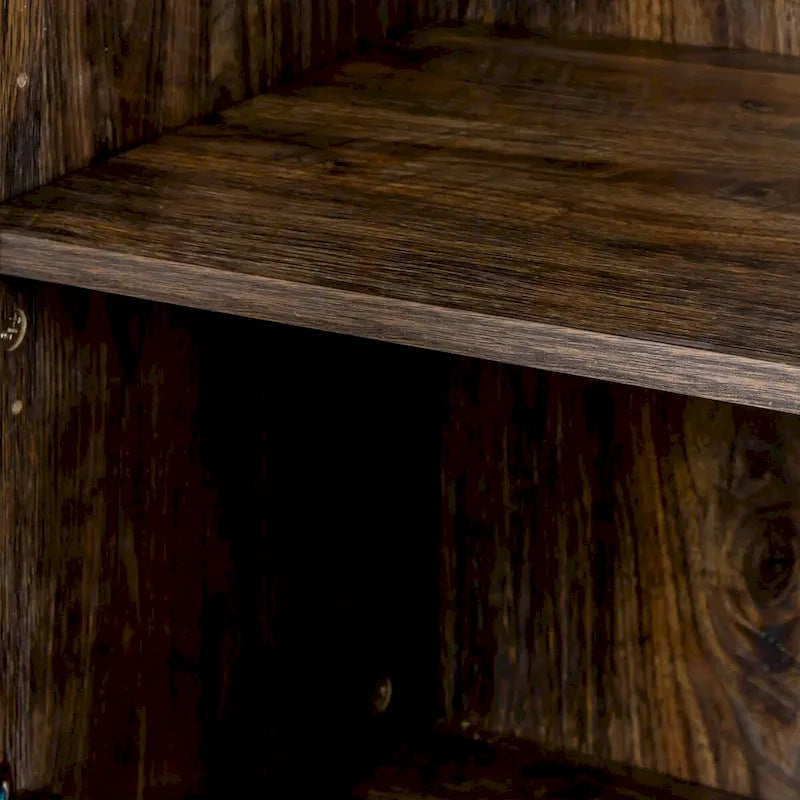 4-Door Sideboard Cabinet with Open Shelves