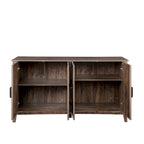 4-Door Sideboard Cabinet with Open Shelves