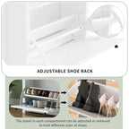 Shoe Cabinet with 2 Flip Drawers and Adjustable Panel