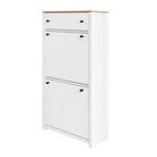 Shoe Cabinet with 2 Flip Drawers and Adjustable Panel