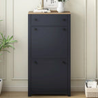 Shoe Cabinet with 2 Flip Drawers and Adjustable Panel