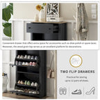 Shoe Cabinet with 2 Flip Drawers and Adjustable Panel