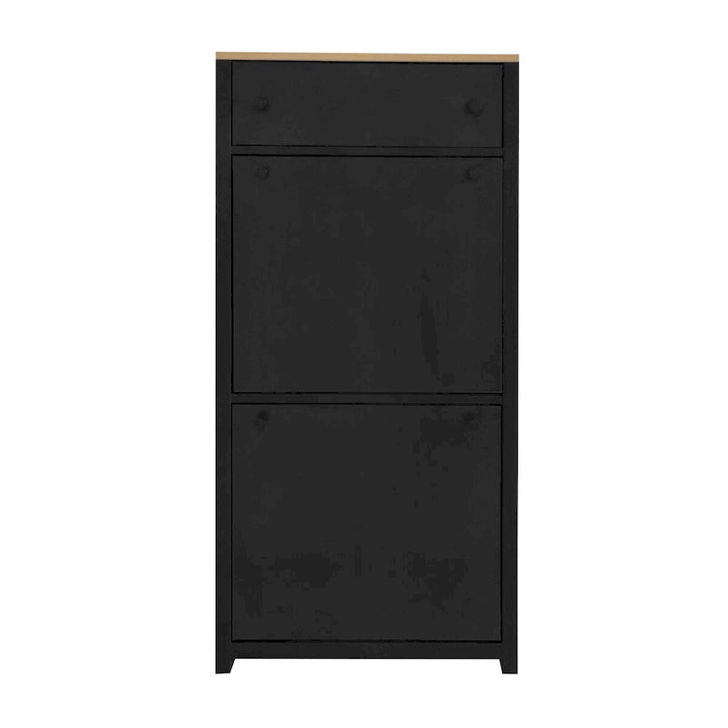 Shoe Cabinet with 2 Flip Drawers and Adjustable Panel