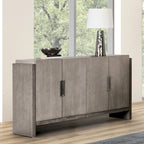 Transitional Grey Solid Wood Dining Server with Doors