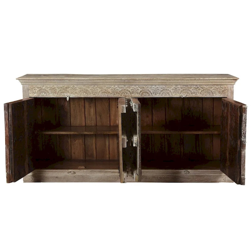 Solid Wood Sideboard Buffet with 4 Doors - 89 in.