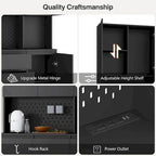 74-Inch Freestanding Kitchen Storage Cabinet with 6 Doors, 3 Shelves and 2 Drawers