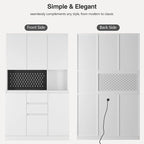74-Inch Freestanding Kitchen Storage Cabinet with 6 Doors, 3 Shelves and 2 Drawers