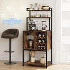 5-Tier Freestanding Wine Rack with Storage Cabinet