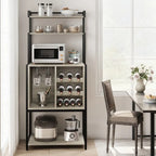 5-Tier Freestanding Wine Rack with Storage Cabinet