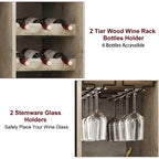5-Tier Freestanding Wine Rack with Storage Cabinet
