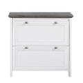 2-Drawer Lateral Filing Cabinet – Gray Oak and White Finish
