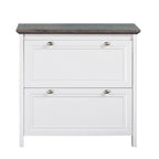 2-Drawer Lateral Filing Cabinet – Gray Oak and White Finish