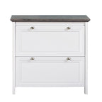 2-Drawer Lateral Filing Cabinet – Gray Oak and White Finish