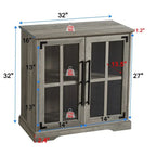 Storage Cabinet with Glass Doors - 16D x 32W x 32H