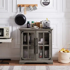 Storage Cabinet with Glass Doors - 16D x 32W x 32H